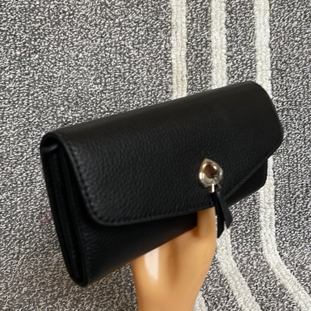 Kate Spade Marti Large Slim Flap Wallet Black - Picture 2 of 16